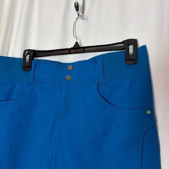 Title Nine Clamber Capri Pant 10 Women Blue Stretch Gorpcore Hiking Travel Nylon - Picture 3 of 16